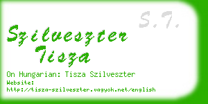 szilveszter tisza business card